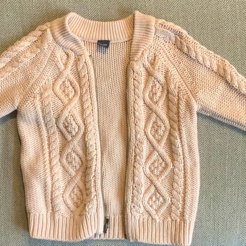 Baby Gap Light Pink Cable Knit Cardigan